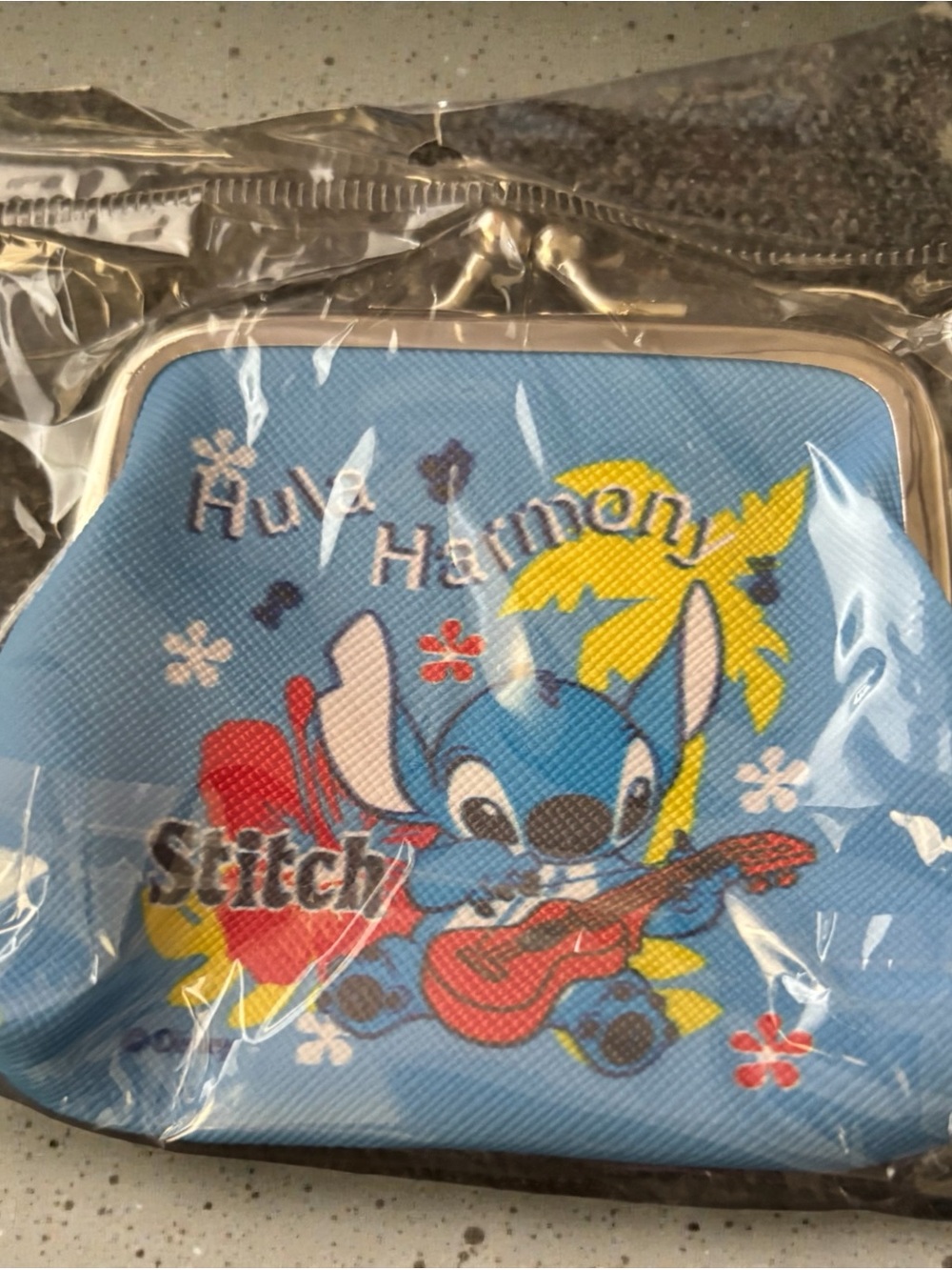 Disney Stitch Kids Blue Coin Purse - 'Aloha Harmony'